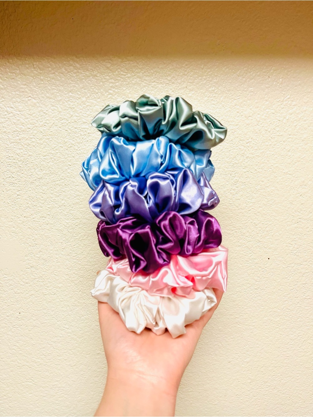 Handmade Satin Scrunchie Set - Pastel to Jewel Tones